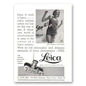 1937 Leica Cameras Print Ad | Stop It