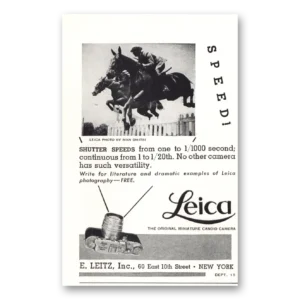 1937 Leica Cameras Print Ad | Shutter Speeds