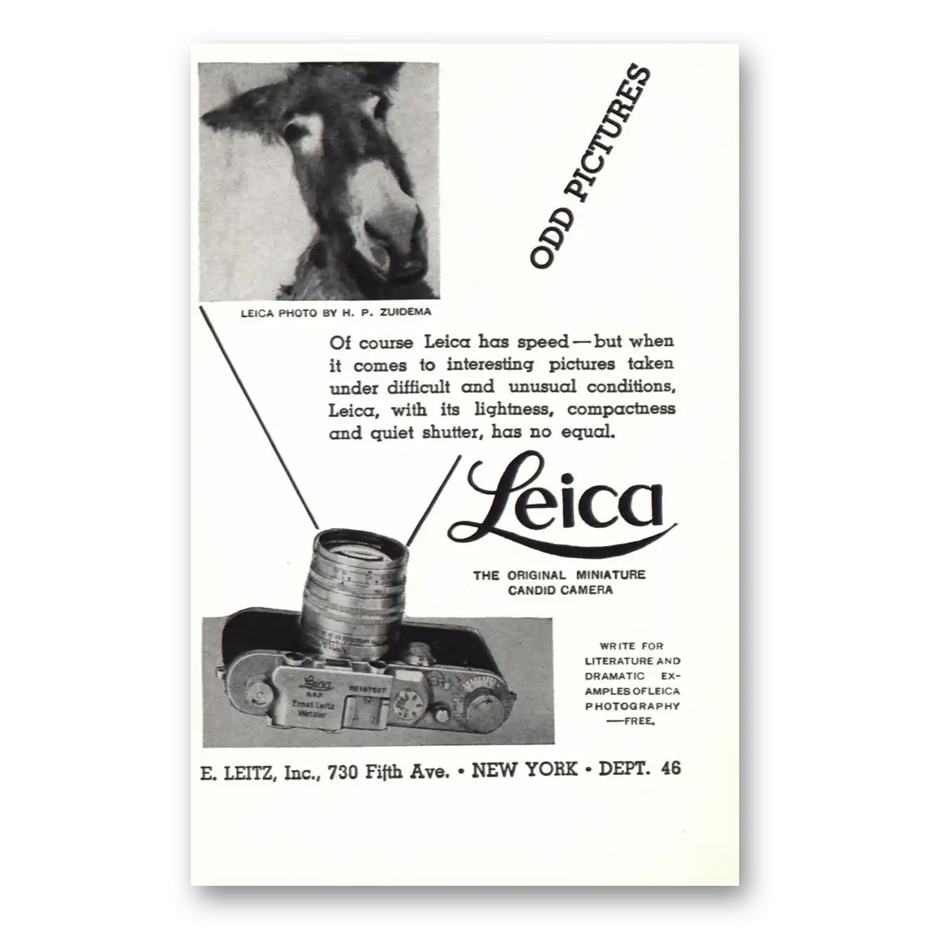 1937 Leica Cameras Print Ad | Odd Pictures