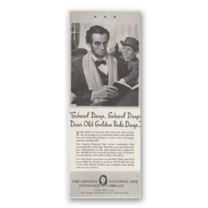 1937 Lincoln National Life Insurance Print Ad | School Days
