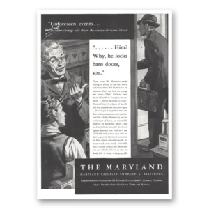 1937 Maryland Casualty Print Ad | Locks Barn Doors