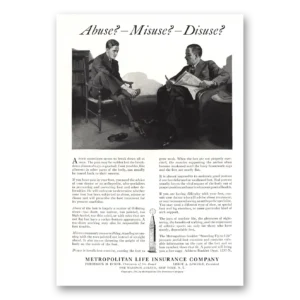 1937 Metropolitan Life Insurance Print Ad | Abuse Misuse