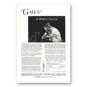 1937 Metropolitan Life Insurance Print Ad | G Men