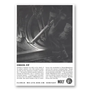 1937 Climax Molybdenum Print Ad | Check Up