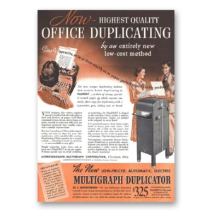 1937 Multigraph Print Ad | Duplicator