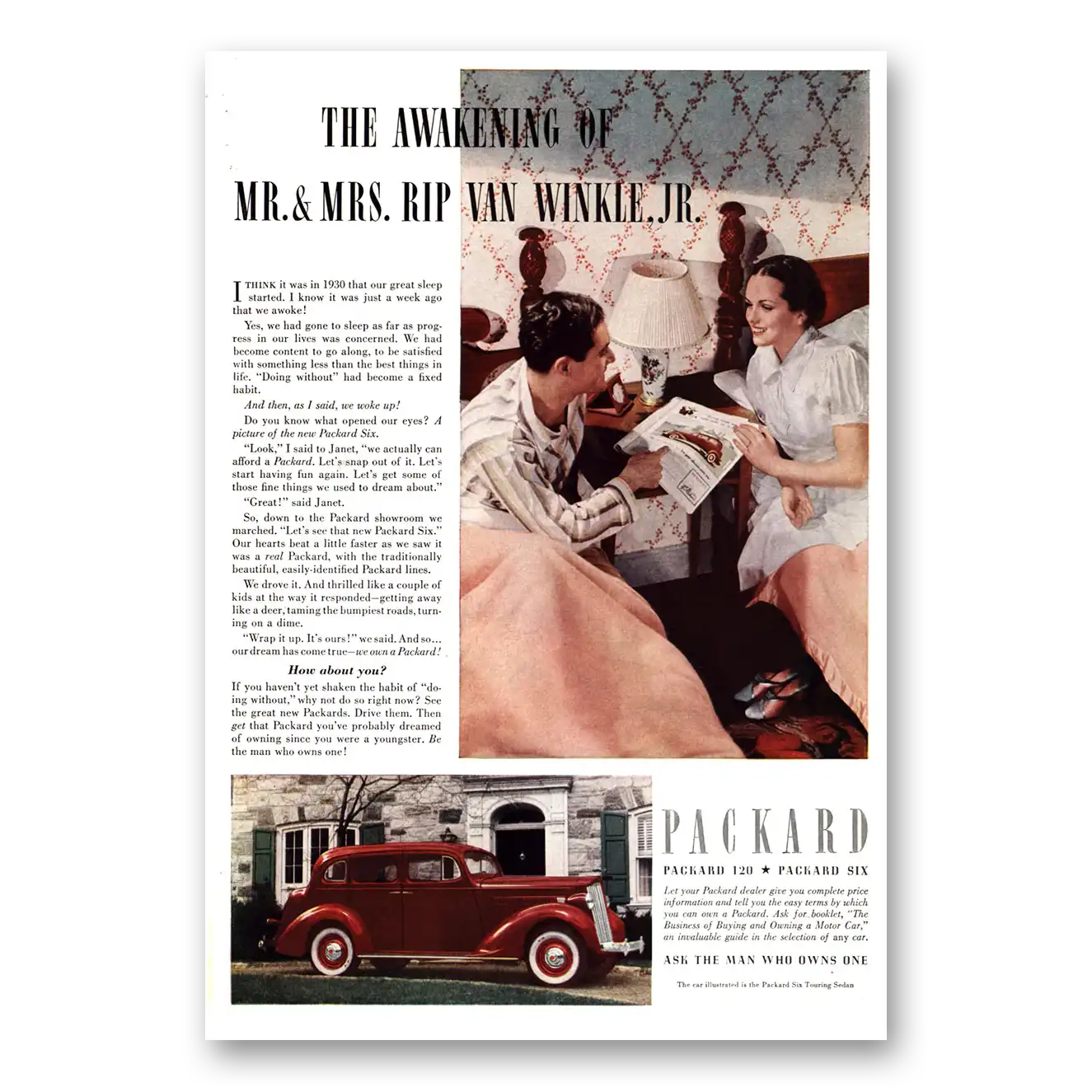 1937 Packard Six Print Ad | Rip Vanwinkle Jr