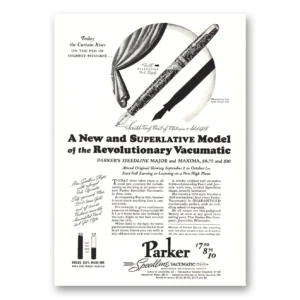 1937 Parker Speedline Vacumatic Pen Print Ad | Revolutionary