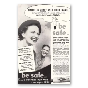 1937 Pepsodent Print Ad | Nature Stingy