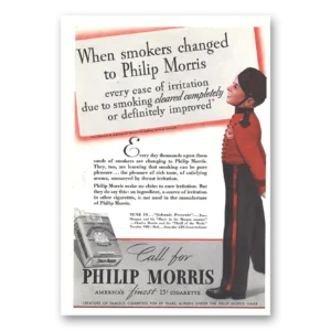 1937 Philip Morris Cigarettes Print Ad | Smokers Changed