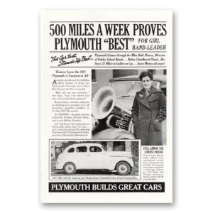 1937 Plymouth Print Ad | Miss Beth Hower