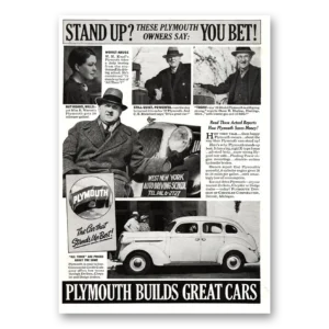 1937 Plymouth Print Ad | Stand Up