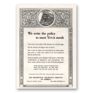 1934 Prudential Insurance Print Ad | We Write Policy