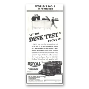 1937 Royal Typewriter Print Ad | Desk Test