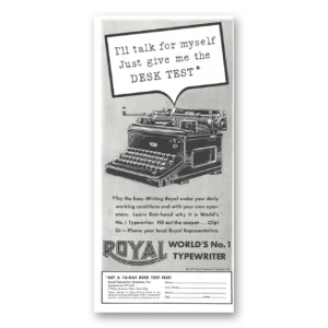 1937 Royal Typewriter Print Ad | Desk Test