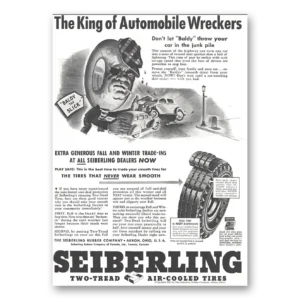 1937 Seiberling Tires Print Ad | Wreckers