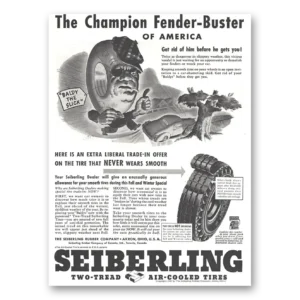 1937 Seiberling Tires Print Ad | Fender Buster