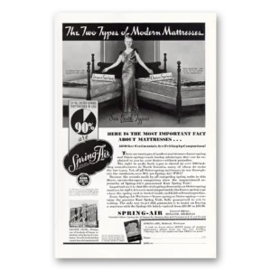 1937 Spring Air Mattress Print Ad | Modern Mattresses