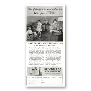 1937 Sunbeam Air Conditioning Print Ad | Conditioned