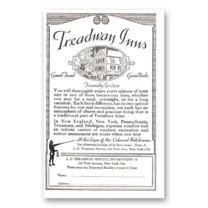 1937 Treadway Inn Print Ad | Good Food