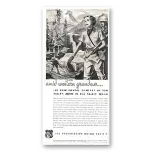 1937 Union Pacific Railroad Print Ad | Western Grandeur