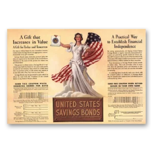 1937 United States Savings Bonds Print Ad | Gift Increases