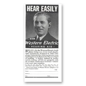 1937 Western Electric Hearing Aid Print Ad | Hear Easily