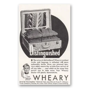 1937 Wheary Luggage Print Ad | Distinguished