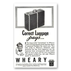1937 Wheary Luggage Print Ad | Correct Luggage