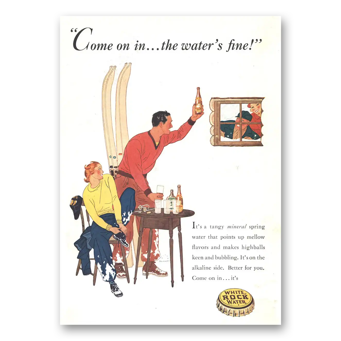 1937 White Rock Beverages Print Ad | Waters Fine