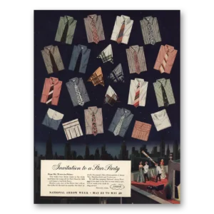 1938 Arrow Shirts Print Ad | Invitation Star Party
