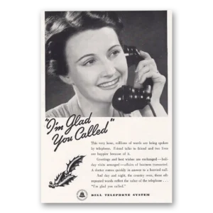 1938 Bell Telephone Print Ad | Glad You Called