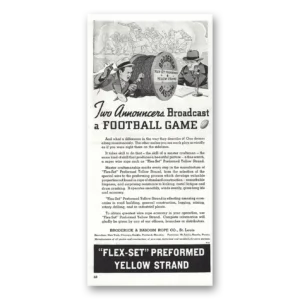 1938 Broderick & Bascom Rope Print Ad | Football Game