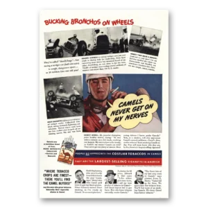 1938 Camel Cigarettes Print Ad | Bucking Bronchos