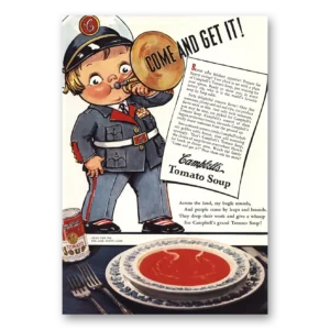 1938 Campbells Tomato Soup Print Ad | Come And Get It