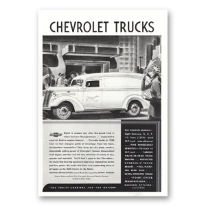1938 Chevrolet Trucks Print Ad | Stevens