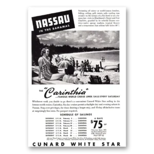 1938 Cunard Print Ad | Carinthia Cunard