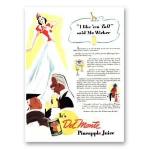 1938 Del Monte Pineapple Juice Print Ad | Mr Wicker