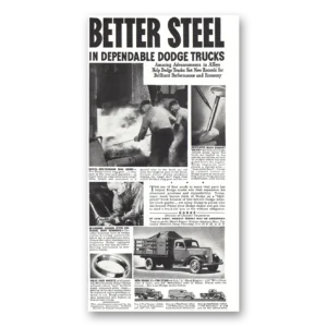 1938 Dodge Trucks Print Ad | Better Steel