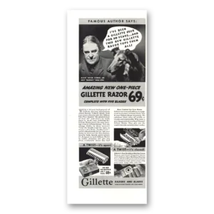 1938 Gillette Razor Print Ad | Albert Payson Terhune