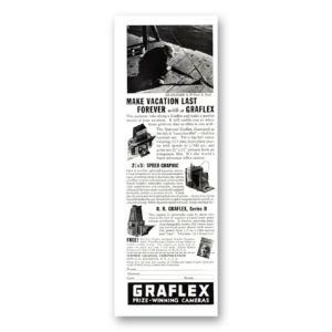 1938 Graflex Cameras Print Ad | Last Forever