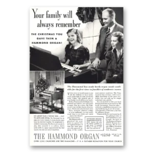 1938 Hammond Organ Print Ad | Always Remember