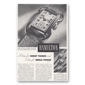 1938 Hamilton Watch Print Ad | Great Things
