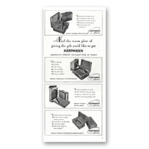 1938 Hartmann Luggage Print Ad | Feel The Warm Glow