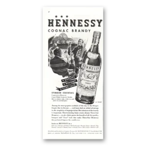 1938 Hennessy Cognac Print Ad | Stinger Cocktail