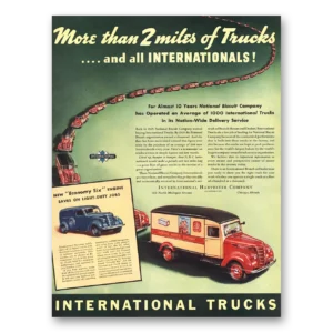 1938 International Trucks Print Ad | 2 Miles Of Trucks