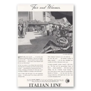 1938 Italian Line Print Ad | Ss Rex