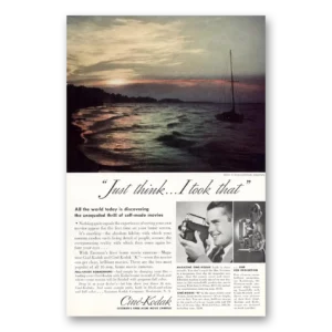 1938 Cine Kodak K Camera Print Ad | Just Think