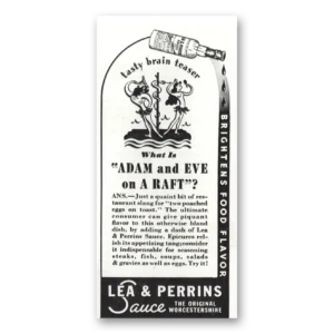 1938 Lea & Perrins Print Ad | Adam Eve