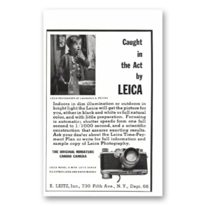 1938 Leica Cameras Print Ad | Caught Act
