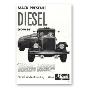 1938 Mack Trucks Print Ad | Diesel Power